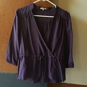 LAmade sz Small, 100% silk, 3/4 sleeve purple top
